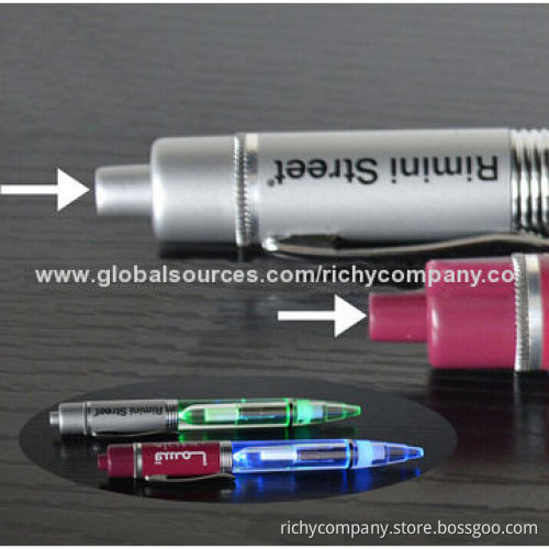 LED ballpoint pen with different light color optional